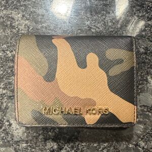 Michael Kors Camouflage Wallet with Gold Logo